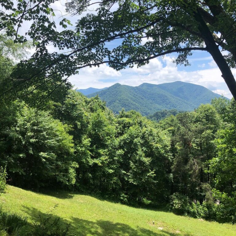 Blue Ridge Mountains views at Smokey Shadows Lodge